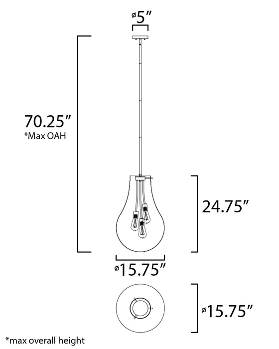 Maxim Gourd 3-Light Pendant Model: 10164CLSN