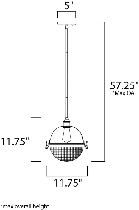 Maxim Portside 12 Outdoor Pendant Model: 10187OIAB