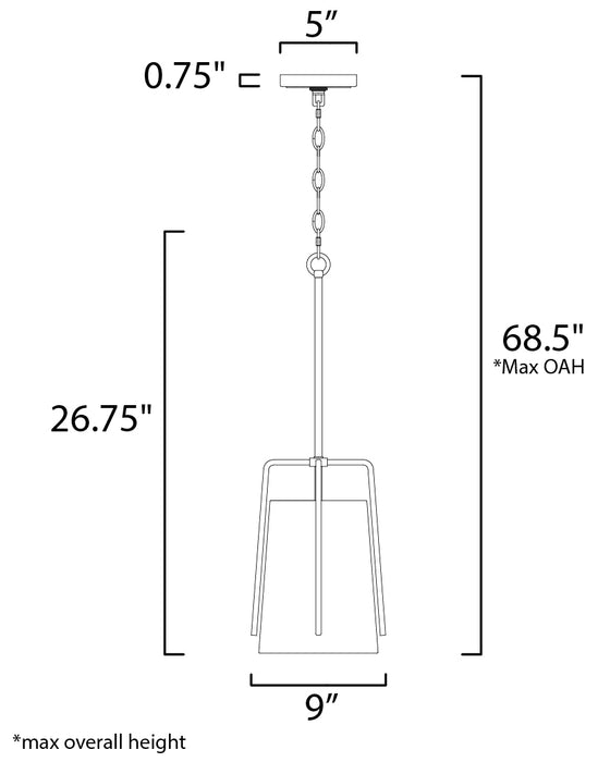 Maxim Pitchfork 1-Light Small Pendant Model: 10198BROI