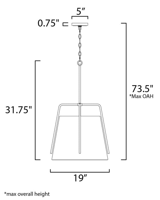 Maxim Pitchfork 1-Light Large Pendant Model: 10199BROI