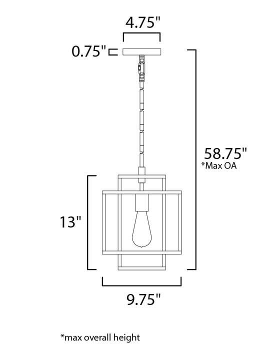 Maxim Liner 1-Light Pendant Model: 10246BKSBR