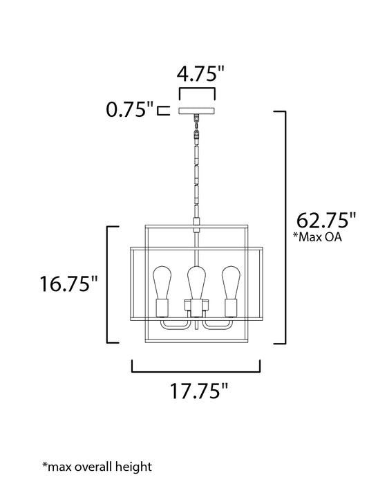 Maxim Liner 4-Light Pendant Model: 10247BKSBR