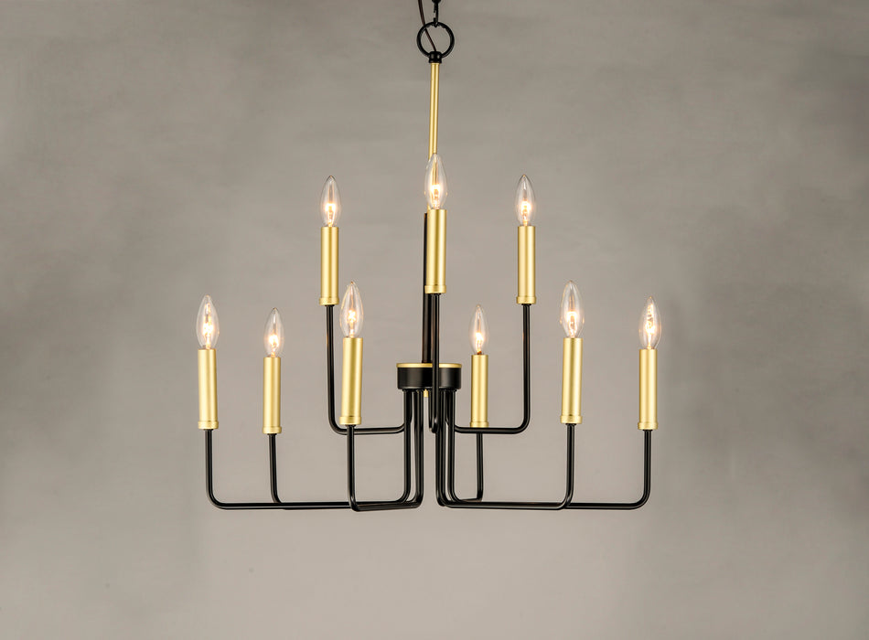 Maxim Sullivan 9-Light Chandelier Model: 10257BKGLD