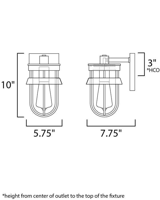 Maxim Breakwater 1-Light Outdoor Wall Sconce Model: 10265CLWZ