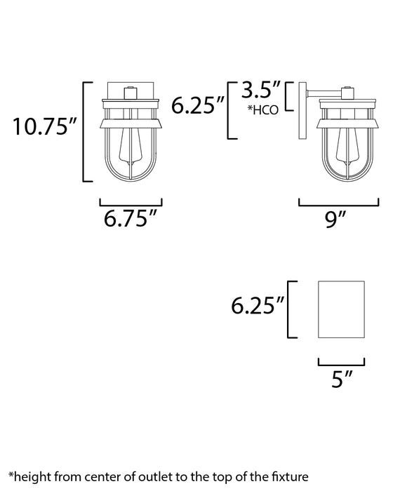 Maxim Breakwater 1-Light Outdoor Wall Sconce Model: 10266CLBK