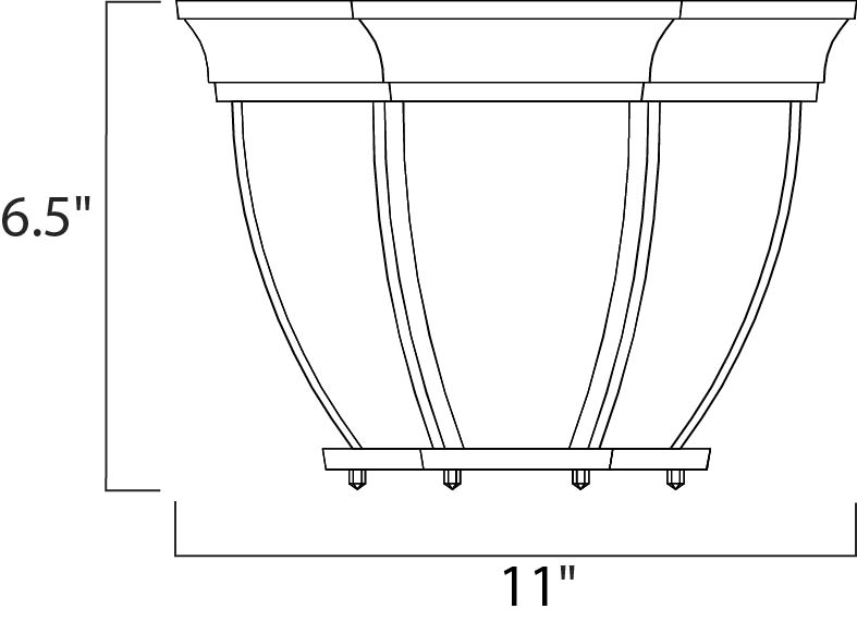 Maxim Crown Hill 3-Light Outdoor Ceiling Mount Model: 1029BK