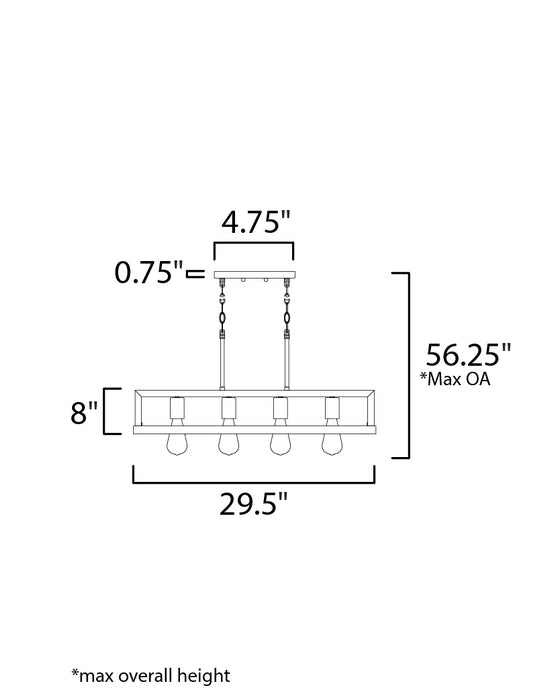 Maxim Black Forest 4-Light Chandelier Model: 10307BKASB