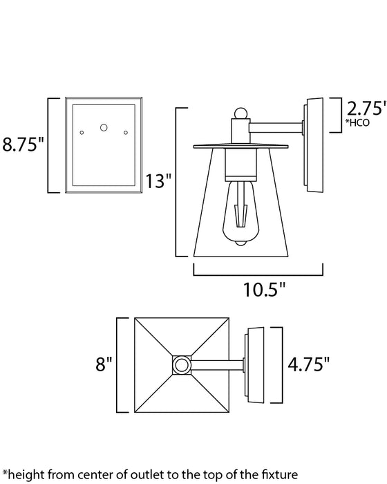 Maxim Chalet 1-Light LED Outdoor Wall Sconce Model: 10313CLBZGLD