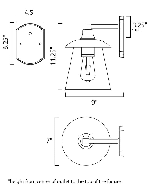 Maxim Crib 1-Light LED Outdoor Wall Sconce Model: 10315CLBZGLD