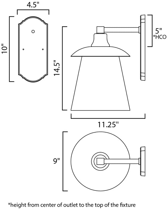 Maxim Crib 1-Light LED Outdoor Wall Sconce Model: 10316CLBZGLD