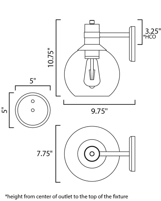 Maxim Cabin 1-Light LED Outdoor Wall Sconce Model: 10318CLBZGLD