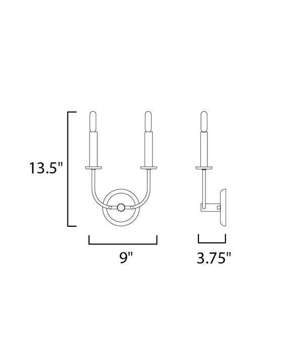 Maxim Wesley 2-Light Wall Sconce Model: 10322BKSN