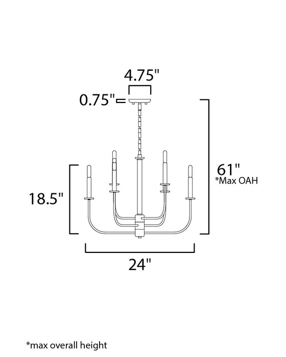 Maxim Wesley 6-Light Chandelier Model: 10326SBR