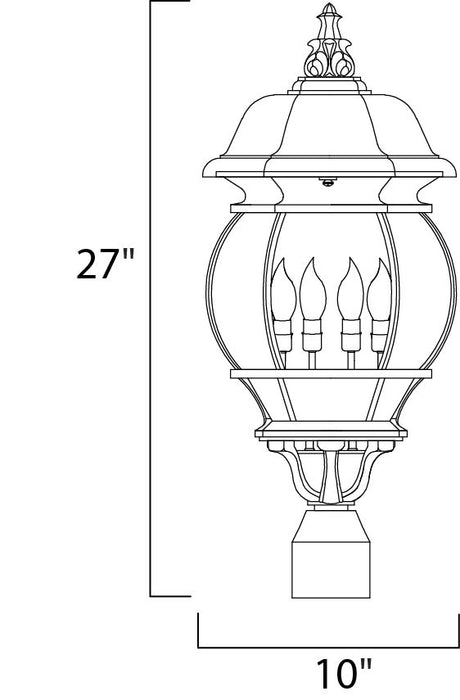 Maxim Crown Hill 4-Light Outdoor Pole/Post Lantern Model: 1038BK