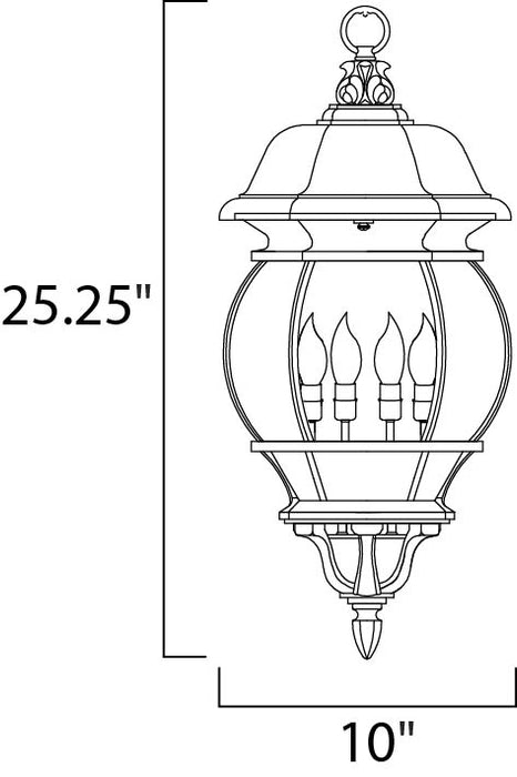 Maxim Crown Hill 4-Light Outdoor Hanging Lantern Model: 1039BK