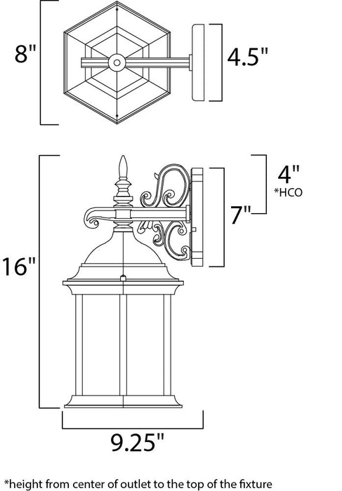 Maxim Builder Cast 1-Light Outdoor Wall Mount Model: 1071CLEB