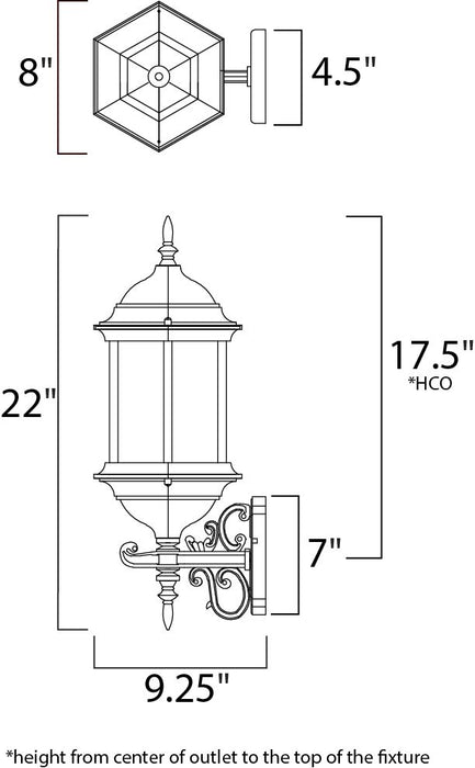 Maxim Builder Cast 1-Light Outdoor Wall Mount Model: 1072CLEB