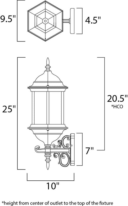 Maxim Builder Cast 3-Light Outdoor Wall Mount Model: 1074CLEB