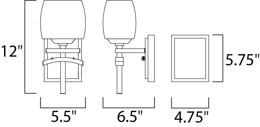 Maxim Asiana 1-Light Wall Sconce Model: 10996WSRC