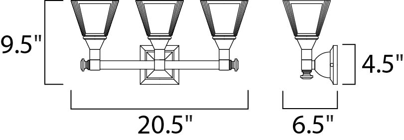 Maxim Brentwood 3-Light Bath Vanity Model: 11078FTOI