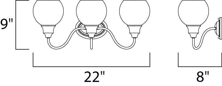 Maxim Ballord 3-Light Bath Vanity Model: 1113CLPC