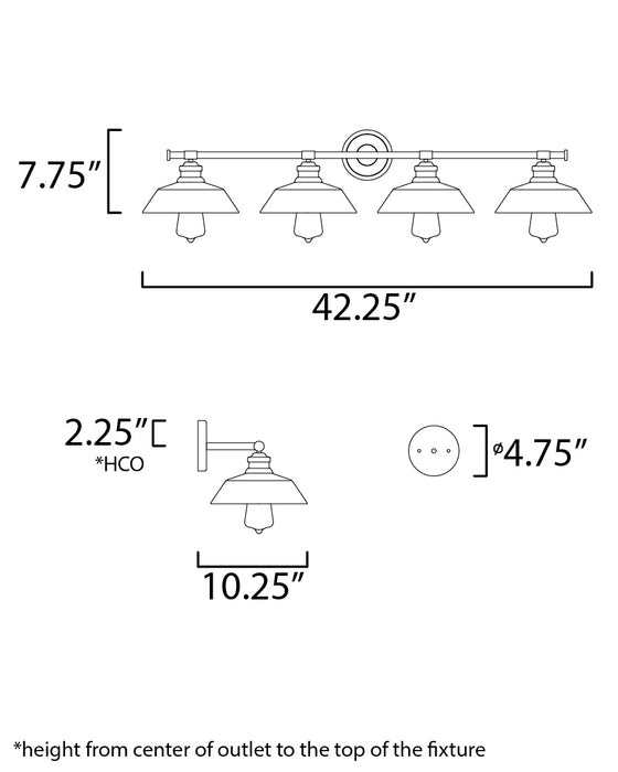 Maxim Willowbrook 4-Light Wall Sconce Model: 11194SWPC