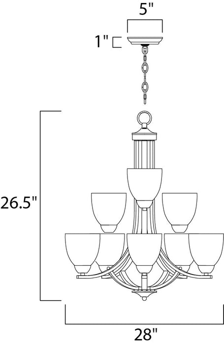 Maxim Axis 9-Light Chandelier Model: 11226FTOI