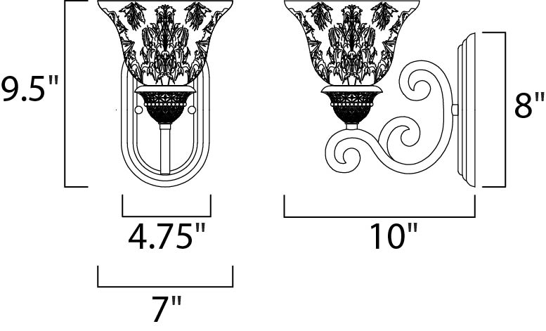 Maxim Symphony 1-Light Wall Sconce Model: 11230SAOI