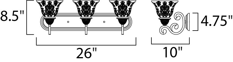 Maxim Symphony 3-Light Bath Vanity Model: 11232SAOI