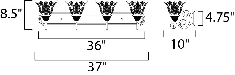 Maxim Symphony 4-Light Bath Vanity Model: 11233SAOI