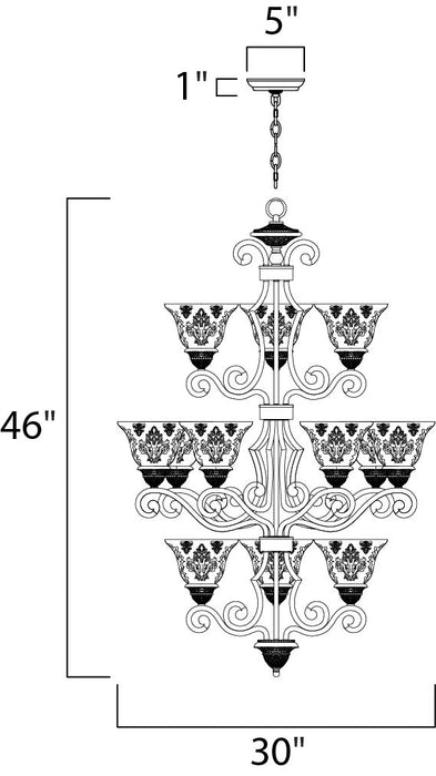 Maxim Symphony 12-Light Chandelier Model: 11238SAOI