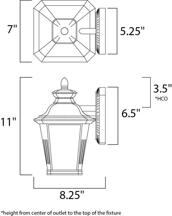 Maxim Knoxville 1-Light Outdoor Wall Lantern Model: 1123FSBZ