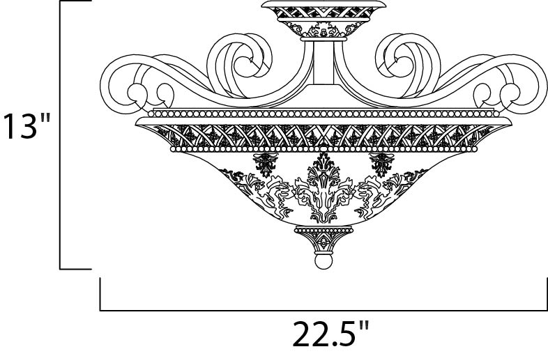 Maxim Symphony 3-Light Semi-Flush Mount Model: 11241SAOI