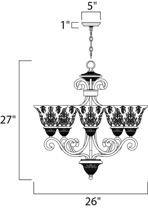 Maxim Symphony 5-Light Chandelier Model: 11244SAOI