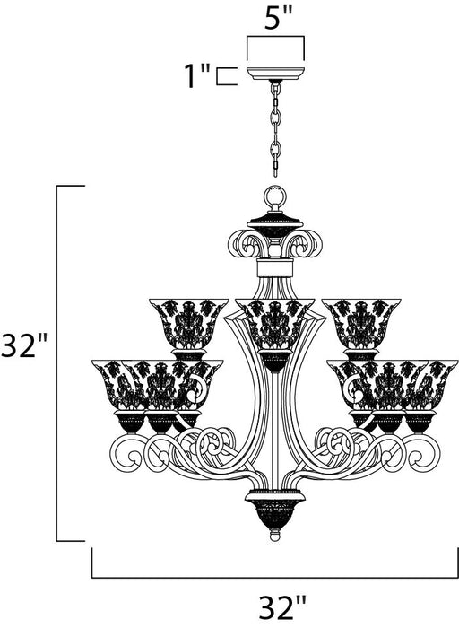 Maxim Symphony 9-Light Chandelier Model: 11245SAOI