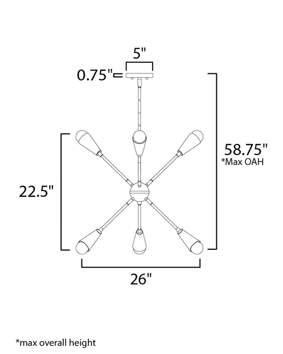 Maxim Lovell 6-Light Pendant Model: 11266BKSBR