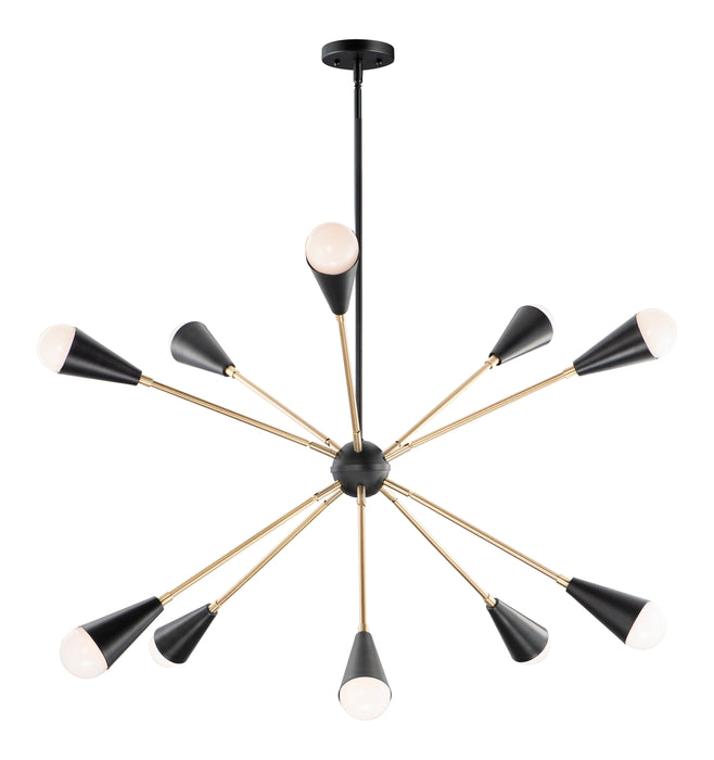 Maxim Lovell 10-Light Pendant with LED Bulbs Model: 11268BKSBR/BUL