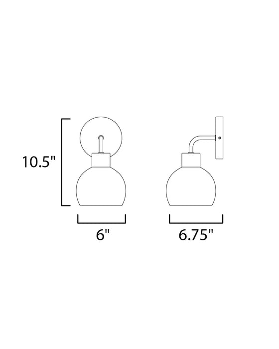 Maxim Coraline 1-Light Wall Sconce Model: 11271SWBZSBR