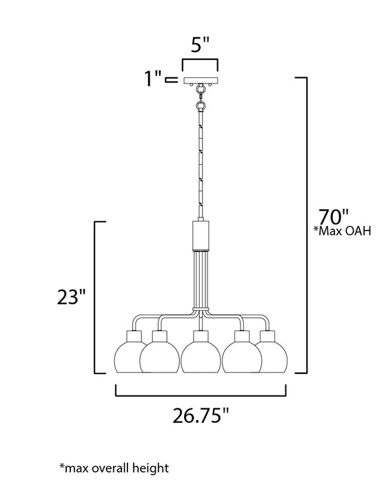 Maxim Coraline 5-Light Chandelier Model: 11277SWBK