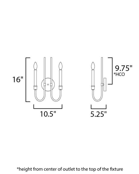 Maxim Tux 2-Light Wall Sconce Model: 11282BK