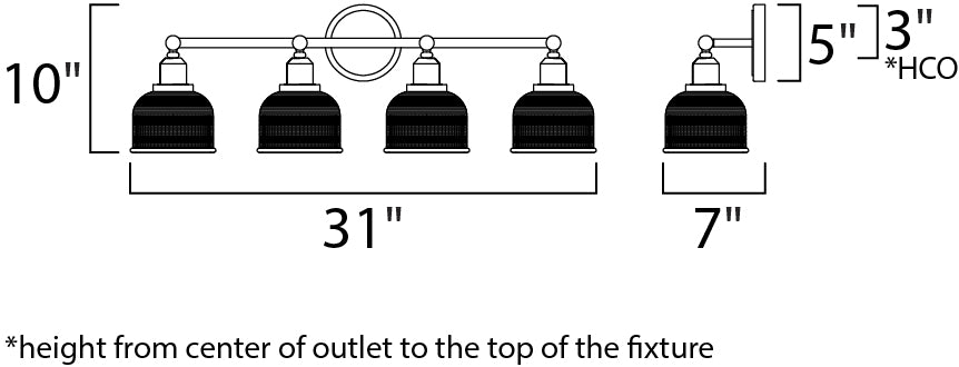 Maxim Hollow 4-Light Bath Vanity Model: 11324CLPC