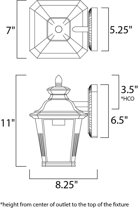 Maxim Knoxville 1-Light Outdoor Wall Mount Model: 1133CLBZ