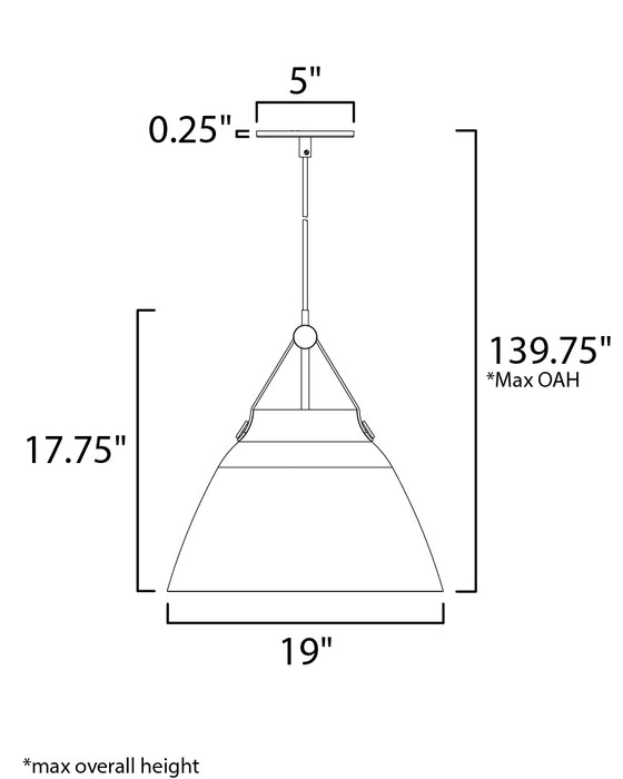 Maxim Nordic 1-Light Pendant Model: 11358BKBP