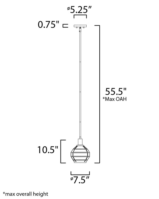 Maxim Heirloom 1-Light Mini Pendant Model: 11541BKBUB