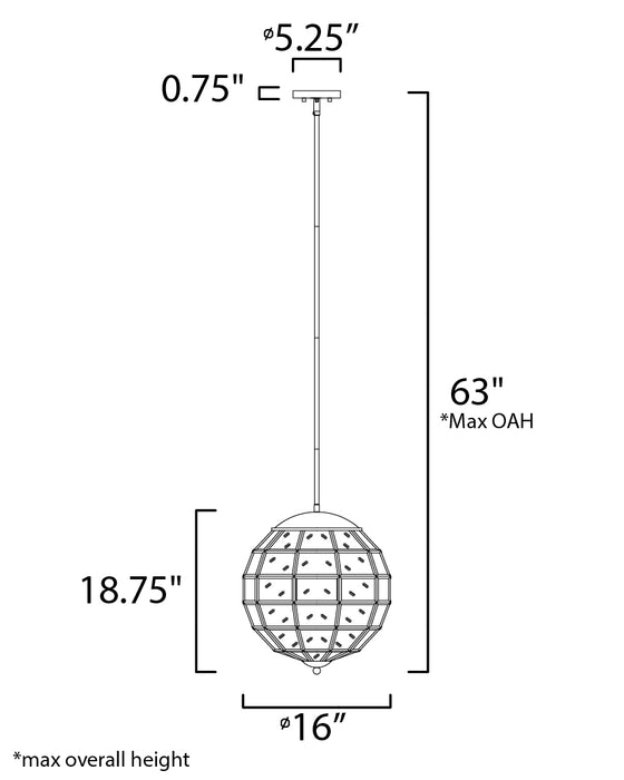 Maxim Heirloom 3-Light Pendant Model: 11546BKBUB