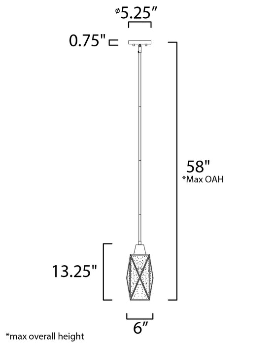 Maxim Norfolk 1-Light Mini Pendant Model: 11561CDBKBUB