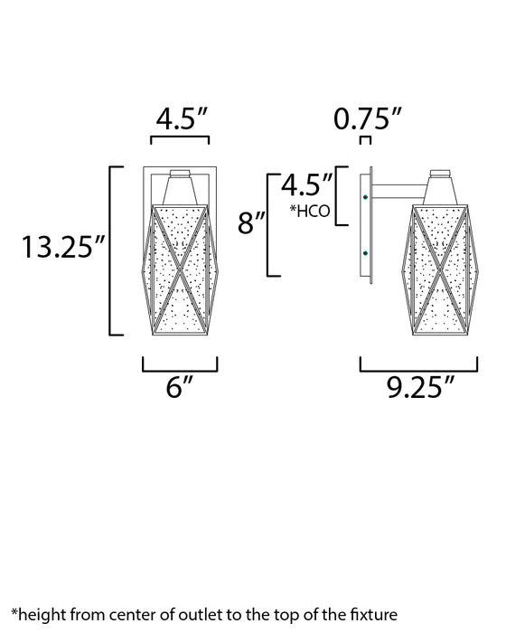 Maxim Norfolk 1-Light Outdoor Wall Model: 11563CDBKBUB