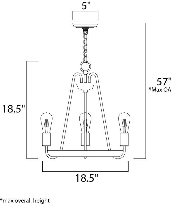 Maxim Haven 3-Light Chandelier Model: 11733OIAB