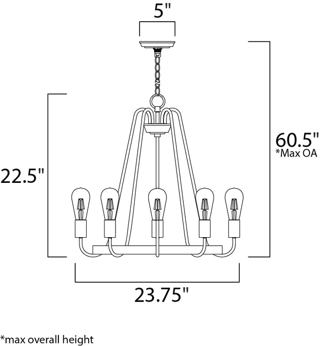 Maxim Haven 5-Light Chandelier Model: 11735BKSN