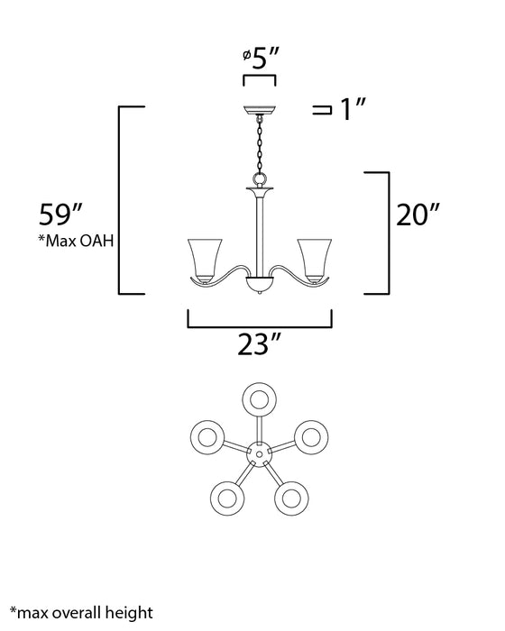 Maxim Vital 5-Light Chandelier Model: 12075FTOI